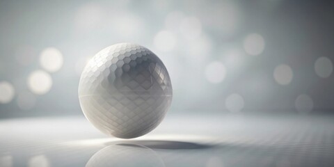 Aufkleber - Abstract White Geometric Sphere on Reflective Surface with Soft Bokeh Background