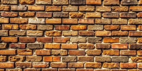 Aufkleber - A Detailed Close-Up View of an Old Brick Wall with Rich Hues and Textures