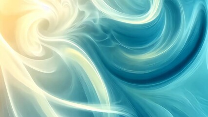 Poster - Colorful swirls of blue and gold dance together in an artistic expression of warmth and coolness in a serene abstract composition. Generative AI