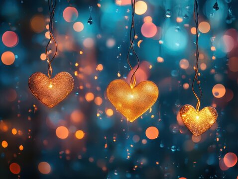 Bokeh background, beautiful blurred background, heart, space for text