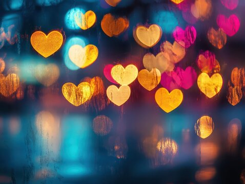 Bokeh background, beautiful blurred background, heart, space for text