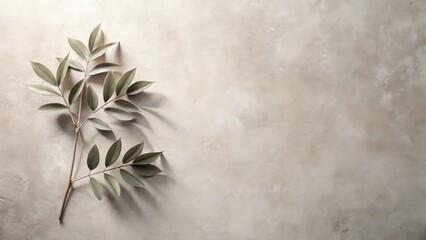Aufkleber - Serene Botanical Arrangement on Neutral Textured Background Ideal for Wellness, Spa, or Nature-Inspired Designs