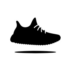 Poster - Floating Sneaker Icon: A stylish, minimalist silhouette of a sneaker seemingly floating above the ground, suggesting lightness, speed, and dynamic movement.