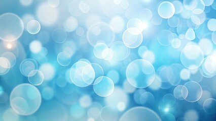Poster - Abstract Light Blue Bokeh Background with Soft Glowing Circles and Subtle Highlights