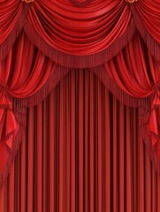 Canvas Print - Red stage curtain background with spotlight. Theater curtains. Theatrical scene with red velvet curtain and spotlight.