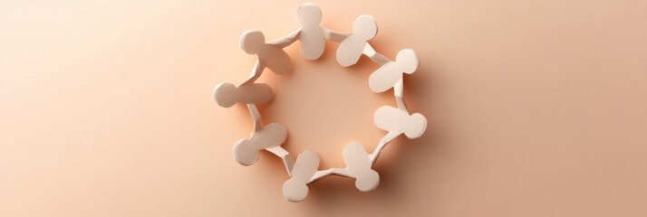 Leinwandbilder - Pastel Minimalist Paper Cutout Circle Inclusion and Diversity Graphic for Social Content and Community Engagement in Modern Workplace Advocacy