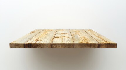 Poster - wooden tabletop with natural grain pattern, floating against a minimalist white background