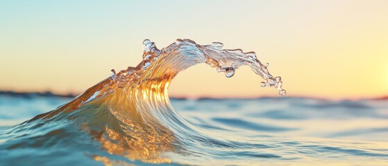Poster - Dynamic Ocean Wave Formation Contemporary Aesthetic for Digital Marketing and Fluid Dynamics Education - Glass Textures and Energy Visualization