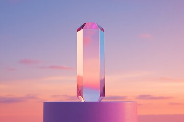 Poster - geometric crystal trophy display sophisticated glass presentation pedestal for modern excellence - h