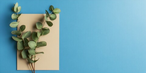Poster - Modern Biophilic Office Design Eucalyptus On Textured Cardstock - Enhancing Workplace Calm and Therapeutic Ambiance for Mental Wellness Initiatives