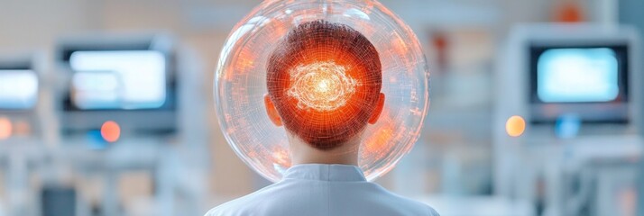 Poster - Futuristic Scientific Interface AI-Powered Holographic Data Visualization in Cutting-Edge Research Labs - Enhanced Workflow Solutions for Tech-Driven Innovations