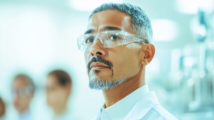 Poster - Contemporary Medical Leadership Indigenous Doctor in Modern Lab with High-Tech Gear - Enhancing Corporate Training and Health Communication