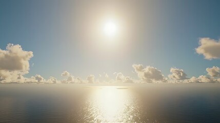 Wall Mural - Serene Ocean View Under Bright Sky