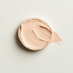 Aufkleber - Minimalist Beauty Display Creamy Swirl on Neutral Palette - Texture Marketing for Skincare Industry and Enhanced Visual Merchandising