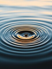Poster - Rippled Water Aesthetic Perfect Sphere on Dynamic Surface for Environmental Branding - Fluid Textures in Water Conservation Marketing and Eco-Friendly Design