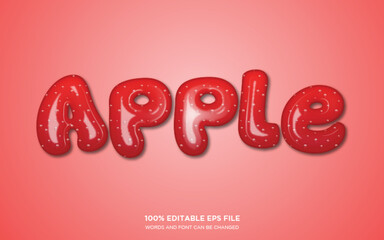 Poster - apple fruit 3d editable text style effect