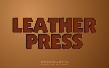 Fototapete - leather press editable text style effect	
