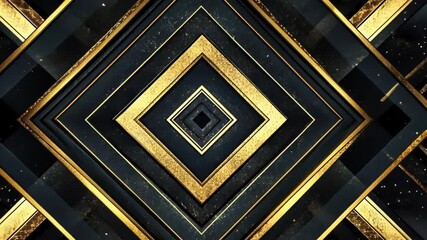 Poster - Vibrant geometric patterns offer a stunning visual experience over a shimmering backdrop, showcasing movement and depth. Generative AI
