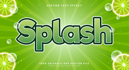 Aufkleber - Splash editable text effect Template suitable for fresh lemon theme