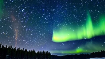 Wall Mural - night sky with stars and clouds