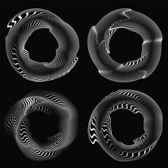 Fototapete - lines in circle form .optical illusion. vector illustration . op art. circles form a ring.rotating d
