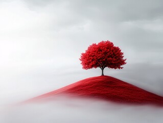 Poster - an abstract landscape merging infrared photography with digital surrealism, trees glowing in unnatur