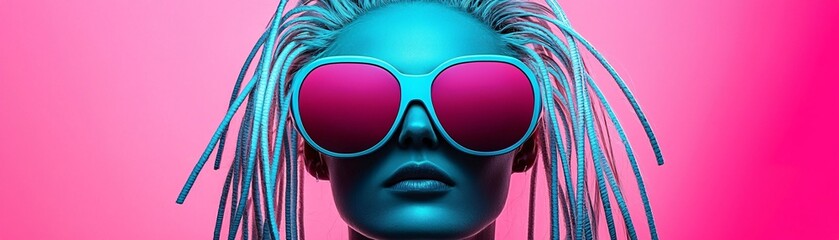 Poster - A futuristic portrait integrating classic Renaissance lighting techniques with cyberpunk aesthetics, soft chiaroscuro meets neon glow, deeply expressive pose, high-fashion editorial concept, visually