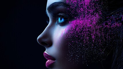 Poster - A vintage cinema poster reimagined with a digital twist, old Hollywood glamour infused with futuristic holographic elements, dramatic lighting, artistic typography, high-end design, cinematic