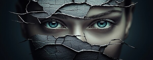 Poster - A hyperrealistic portrait combining old-school wet plate photography with futuristic 3D digital textures, subject's face transforming between eras, soft-focus meets hyper-sharp digital details,
