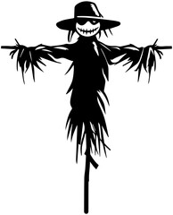 Scarecrow vector design black and white illustration