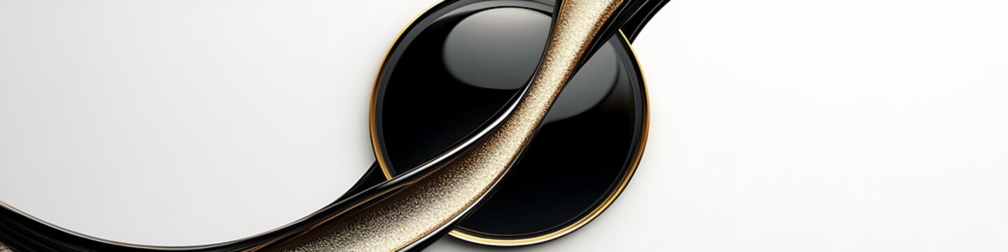 Elegant luxury logo featuring black and metallic gold in a sleek circular pattern on white