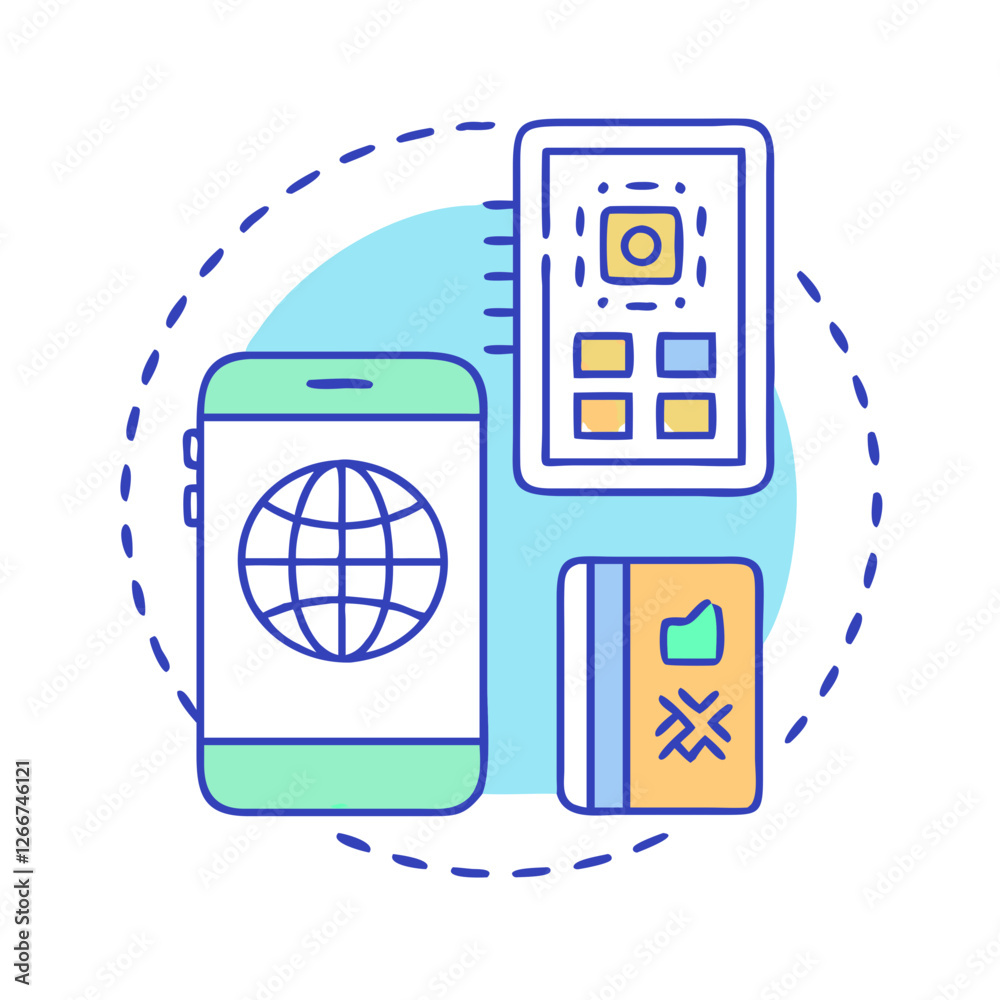 Qpassport Code Example qr code with passport icon, qr code with passport vector illustration ...