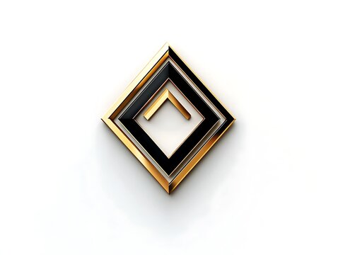 Elegant minimalist logo using black and gold with sleek geometric elements on white