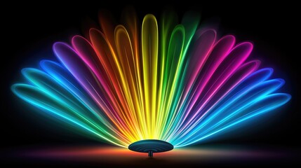 Poster - Vibrant light display art installation digital artwork dark background close-up visual spectacle