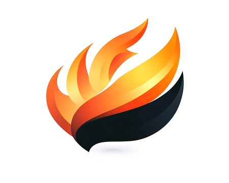 Energetic sports logo featuring fiery orange and black gradients with dynamic shapes on white