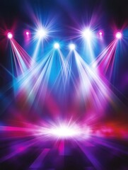 Wall Mural - The stage is illuminated by colorful spotlights, creating an atmosphere of celebration and fun on the dance floor.
