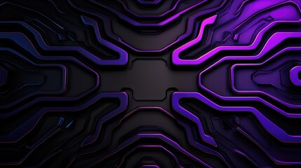 Poster - Dynamic purple circuit patterns abstract digital art modern technology high-tech environment close-up view futuristic concept