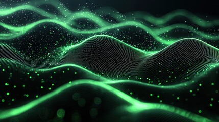 Poster - Vibrant abstract background featuring glowing waves and dots in vivid colors