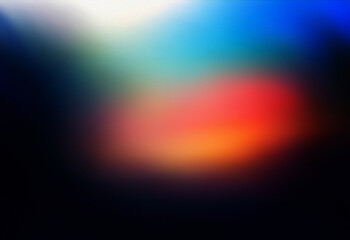 Poster - Grainy texture background with vibrant color gradient. Soft, colorful gradient with grainy texture on dark backdrop.