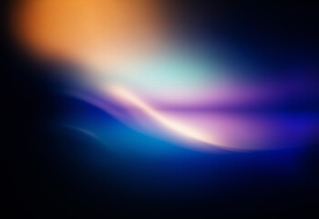 Leinwandbilder - Abstract grainy background with a textured gradient of orange, purple, and blue hues. Soft light creates a smooth texture against the dark backdrop.