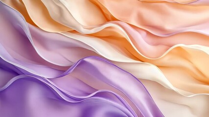 Poster - Exploring the delicate beauty of colorful silk fabrics flowing in soft waves at a creative textile workshop. Generative AI
