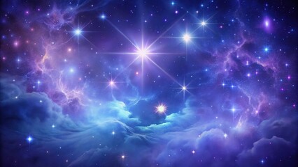 Wall Mural - Celestial Dreamscape A Vision of Radiant Stars and Nebulous Clouds in a Cosmic Ballet