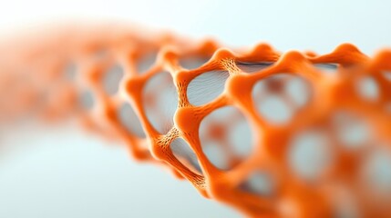 Close-Up of Orange Abstract Mesh Structure