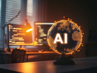 Poster - AI Revolutionizes Global Systems:  Transforming Industries with Smart Technologies and Algorithms Globally.