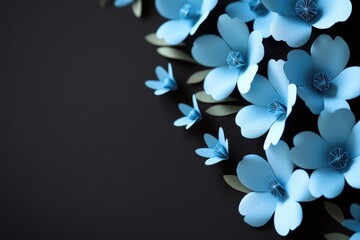 Poster - A close-up view of a cluster of blue flowers