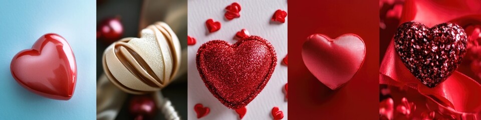 Poster - A collage of four different heart designs