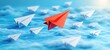 © smartcat - Red Paper Airplane Soaring Ahead - Leadership and Determination