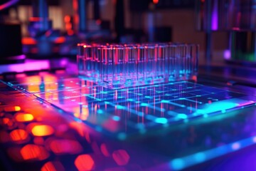 Poster - A close-up view of a table filled with various glassware