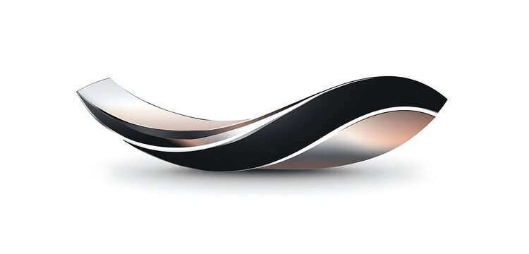 Luxurious logo with metallic silver and black gradients in a sleek minimalist style on white