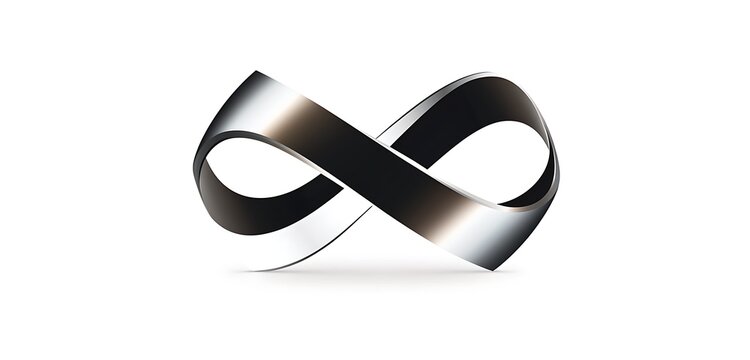 Luxurious logo with metallic silver and black gradients in a sleek minimalist style on white